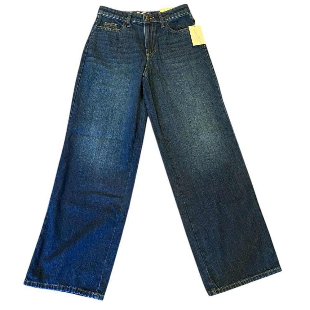 NWT Universal Thread Relaxed Wide Leg Jeans Sz 2R Blue Dk Wash 100% Cotton #179S